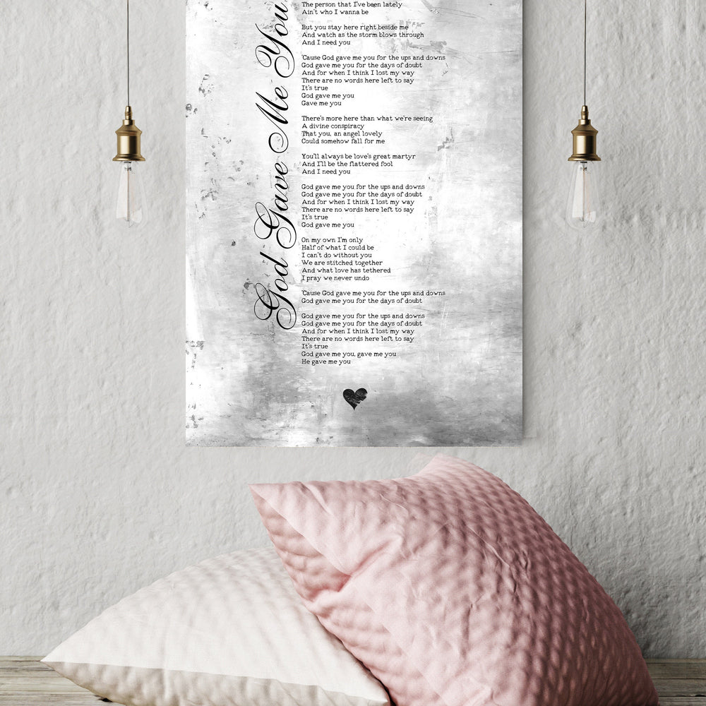
                  
                    God Gave Me You, Farmhouse Country Song Lyric Sign, Anniversary Gift, 10th Anniversary Gift, Romantic Anniversary Gift, Ten Year Anniversary
                  
                