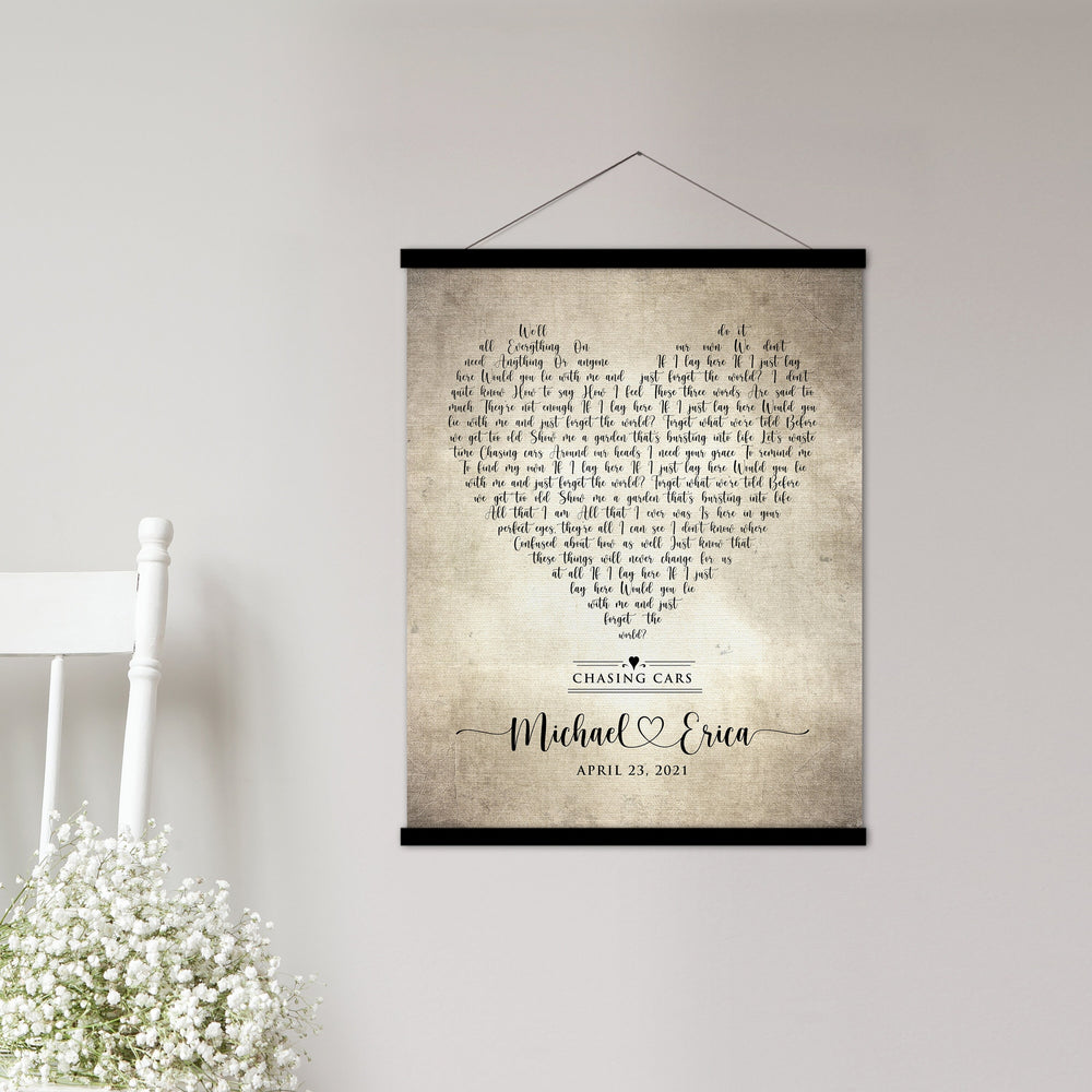 
                  
                    2 Year Cotton Anniversary, Love Song Tapestry, Our Song, Anniversary Gift, 2nd Anniversary Gift for wife, Rustic song art
                  
                