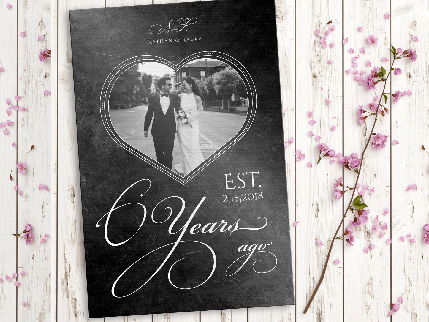 
                  
                    Personalized Iron Anniversary Sign, 6 Years Ago, Photo Gift, Six Year Anniversary Plaque, Heart-framed Photo, Anniversary Gift Wedding Photo
                  
                