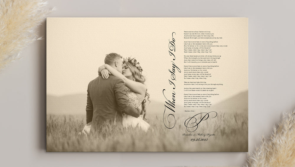 
                  
                    Our song on Cotton, Lyrics wall art, Personalized Photo Canvas, Custom Portrait, Cotton Gitf idea, Picture with Text, For Cotton Anniversary
                  
                