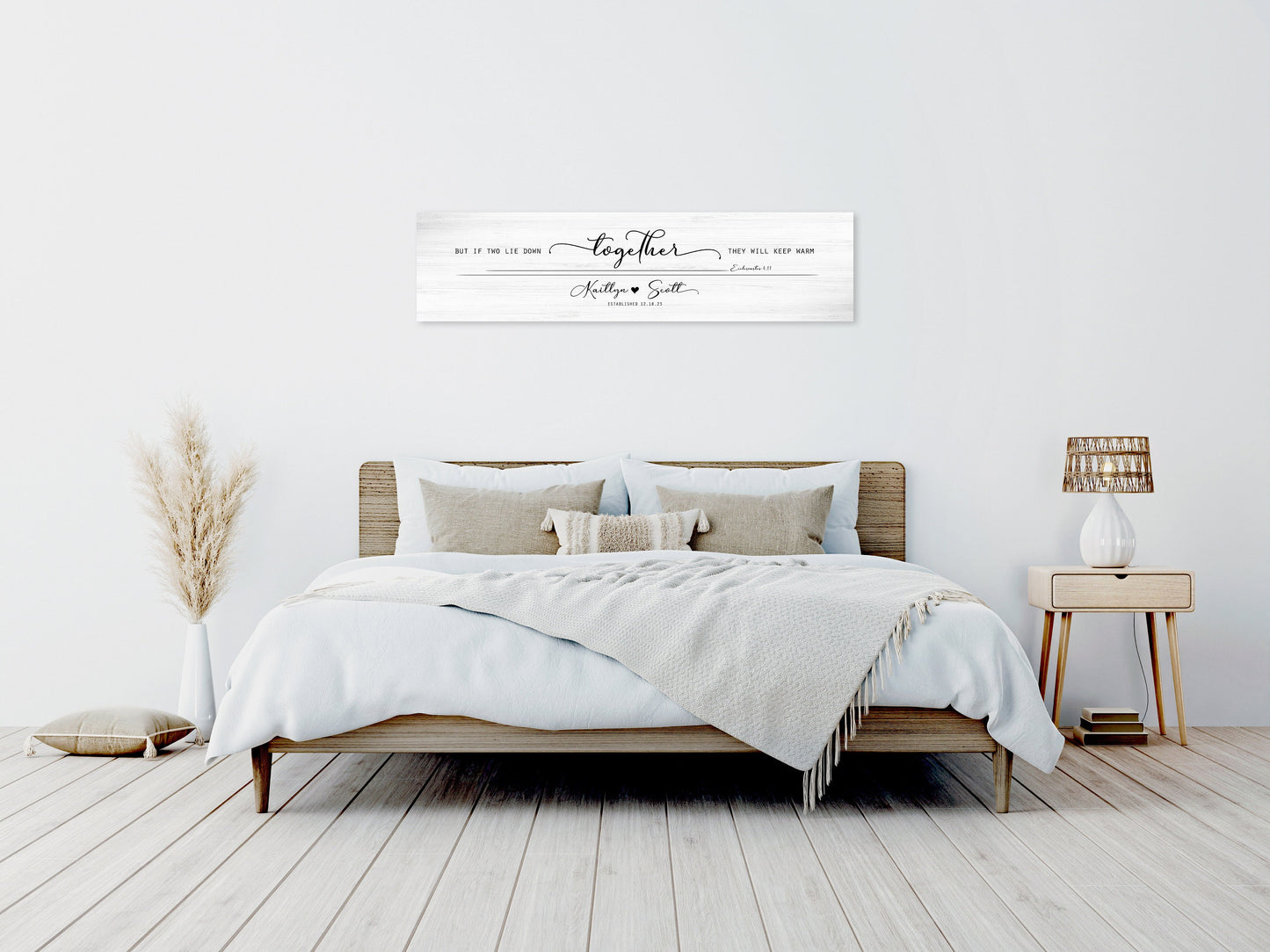 
                  
                    Ecc 4:11 Personalized Wall Decor, Whitewash Wood Sign, His and Hers Gift, Monogram Wedding Gift, Couple sign, Bible Verse Art, Sign over bed
                  
                