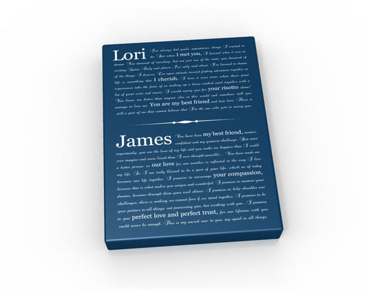 8X12 Vow on Canvas or Fine Art print: The Classical on Canvas or Fine Art - Fine art and canvas personalized anniversary and inspirational gifts