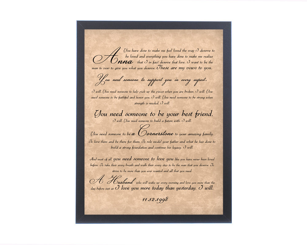 
                  
                    Personalized Wedding Vow Print - The Stanza on Canvas or Fine Art - Fine art and canvas personalized anniversary and inspirational gifts
                  
                