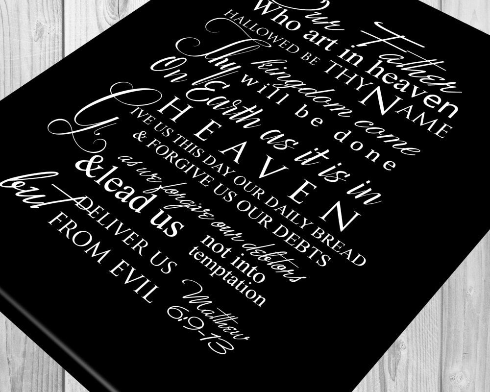 The Lord's prayer on canvas, christian song word art, Inspirational canvas,  Christian Lyric Canvas