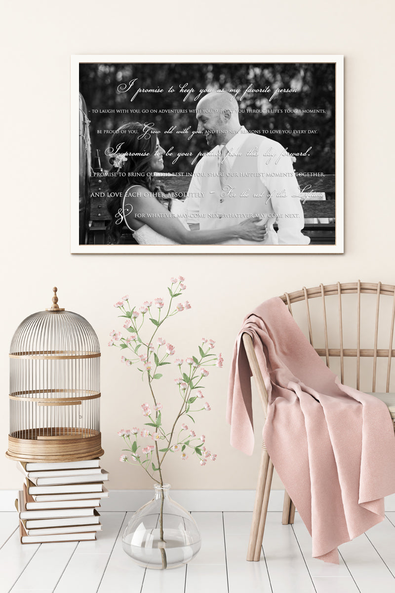 
                  
                    Wedding Vows around Couple - Fine art and canvas personalized anniversary and inspirational gifts
                  
                